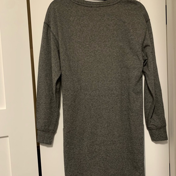 CAbi long sleeve gray dress w/ faux wrap detail. Size: Small - Picture 5 of 8